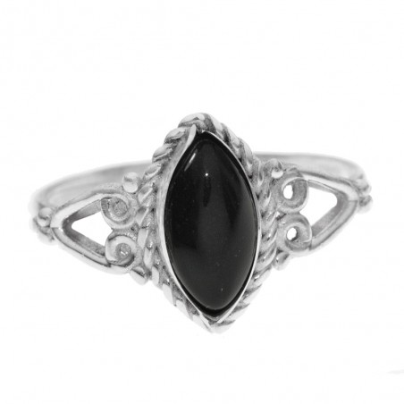 Anillo marquesa piedra natural Plata de Ley - Karissma