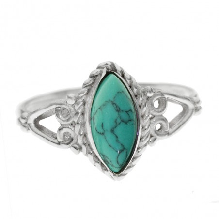 Anillo marquesa piedra natural Plata de Ley - Karissma