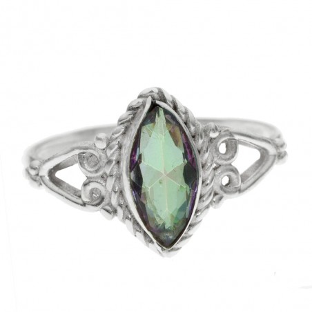 Anillo marquesa piedra natural Plata de Ley - Karissma