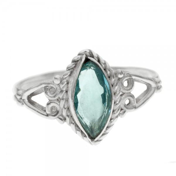 Anillo marquesa piedra natural Plata de Ley - Karissma