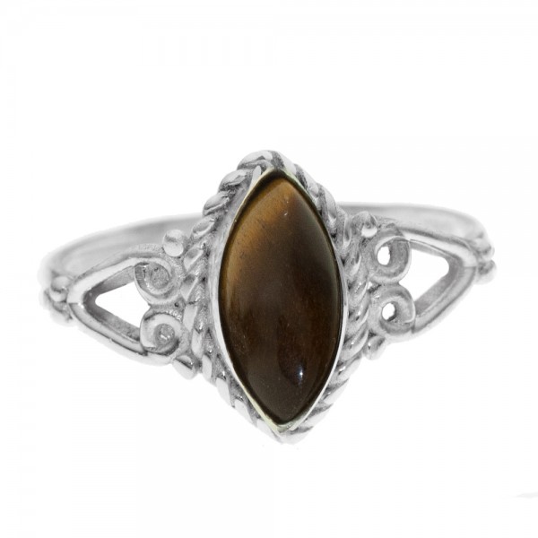 Anillo marquesa piedra natural Plata de Ley - Karissma