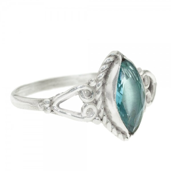 Anillo marquesa piedra natural Plata de Ley - Karissma