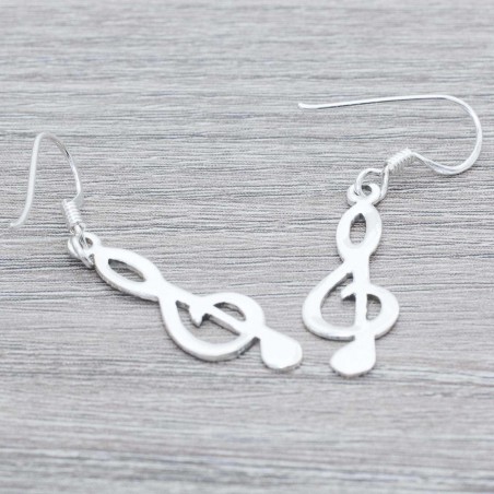 Pendientes clave de Sol Plata de Ley 925