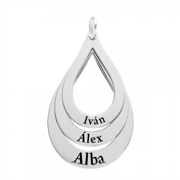 Collar triple gota con nombres