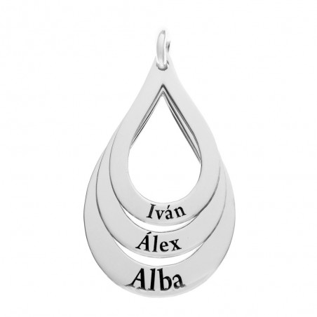 Collar triple gota con nombres