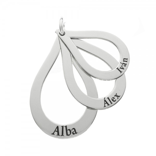 Collar triple gota con nombres