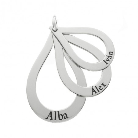 Collar triple gota con nombres