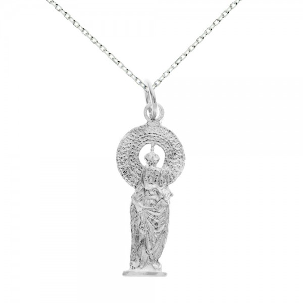 Collar medalla virgen del Pilar Plata de Ley - Karissma