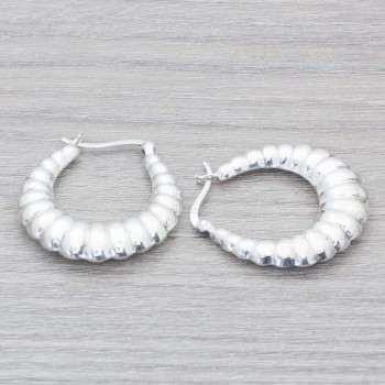 Pendientes aro morcilla Plata de Ley 925