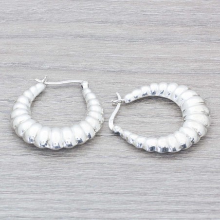 Pendientes aro morcilla Plata de Ley 925