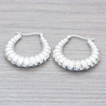 Pendientes aro morcilla Plata de Ley 925 2