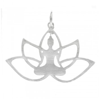 Colgante buda sentado flor de loto Plata de Ley - Karissma