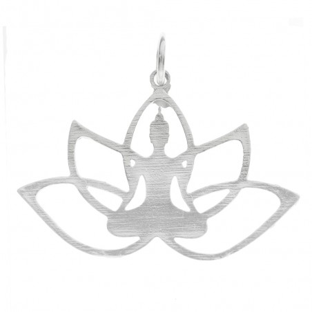Colgante buda sentado flor de loto Plata de Ley - Karissma