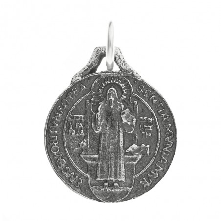 Medalla escapulario San Benito Plata de Ley - Karissma