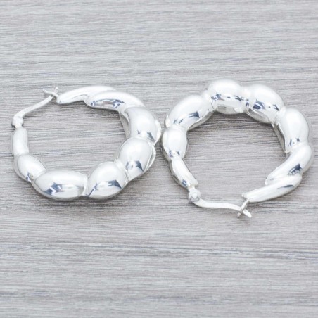 Pendientes aro morcilla circular Plata de Ley 925