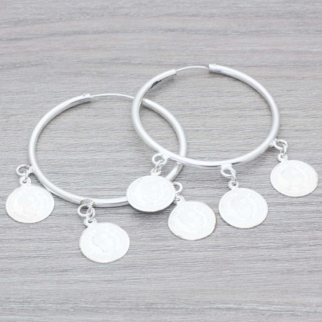 Pendientes aro monedas Plata de Ley 925