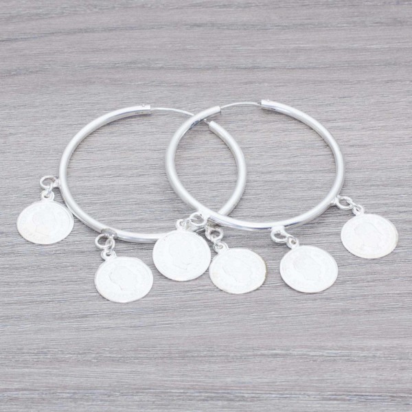 Pendientes aro monedas Plata de Ley 925
