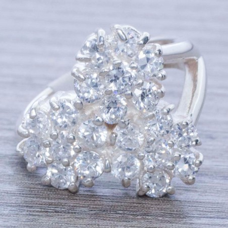 Anillo tres flores Plata de Ley 925