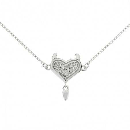 Collar corazón diablo de Plata de Ley  - Karissma