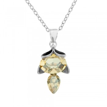 Collar zorro Plata de Ley con circonitas champagne - Karissma