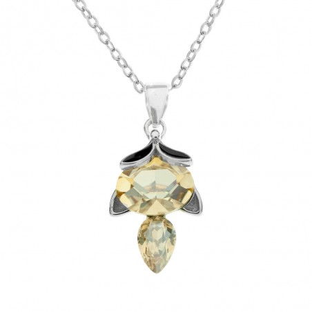 Collar zorro Plata de Ley con circonitas champagne - Karissma