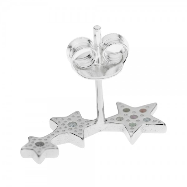 Pendientes estrellas con circonitas de colores Plata de Ley - Karissma