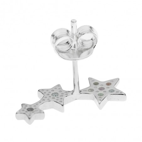 Pendientes estrellas con circonitas de colores Plata de Ley - Karissma