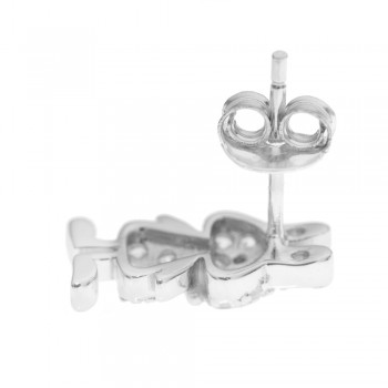 Pendientes conejito con circonitas Plata de Ley - Karissma 2