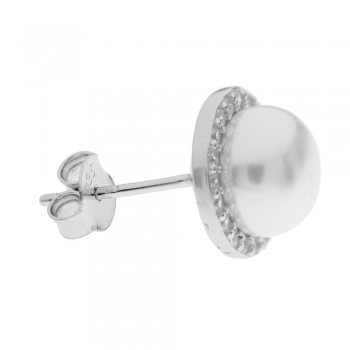 Pendientes perla con circonitas Plata de Ley - Karissma 2