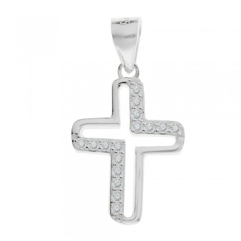 Cruz brillo calada Plata de Ley - Karissma