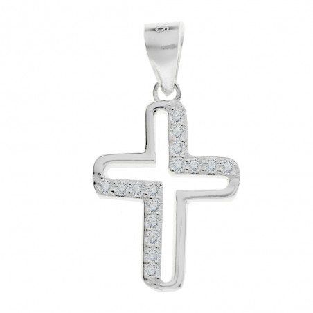 Cruz brillo calada Plata de Ley - Karissma