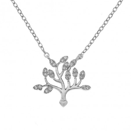 Collar árbol con circonitas blancas Plata de Ley - Karissma