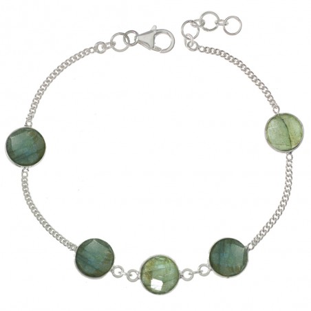 Pulsera labradorita facetada Plata de Ley 925 - Karissma