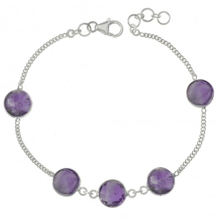 Pulsera amatista facetada Plata de Ley - Karissma