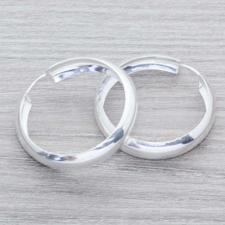 Pendientes aro media caña Plata de Ley 925