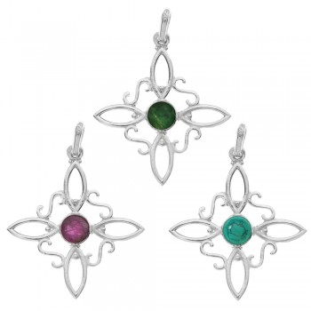 Colgante nudo de bruja con piedra natural Plata de Ley - Karissma