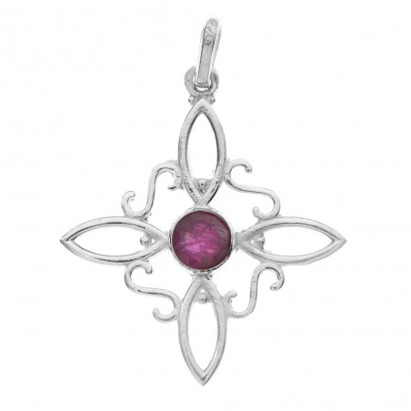 Colgante nudo de bruja con piedra natural Plata de Ley - Karissma