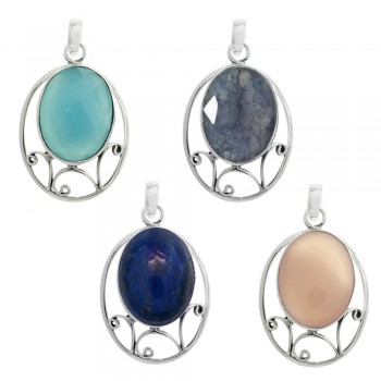 Colgante piedra oval Plata de Ley - Karissma