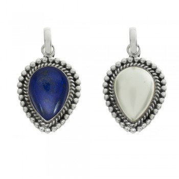 Colgante piedra gota punteada Plata de Ley - Karissma