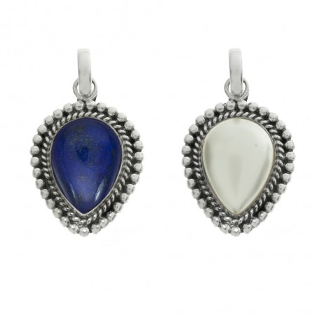 Colgante piedra gota punteada Plata de Ley - Karissma