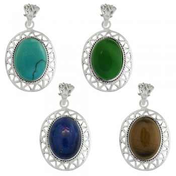 Colgante étnico piedra natural Plata de Ley 925 - Karissma