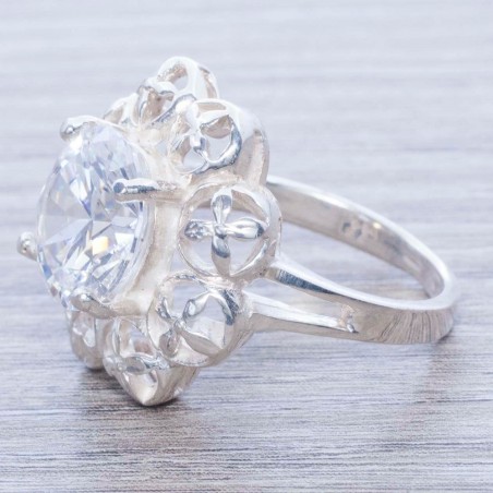Anillo flor calada Plata de Ley 925