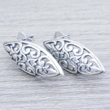 Pendientes calado oxidado Plata de Ley 925