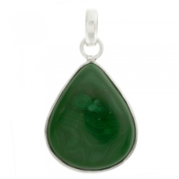 Colgante piedra gota malaquita Plata de Ley - Karissma