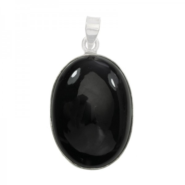 Colgante piedra ónix oval grande Plata de Ley 925