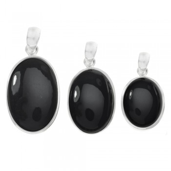 Colgante piedra ónix oval grande Plata de Ley 925