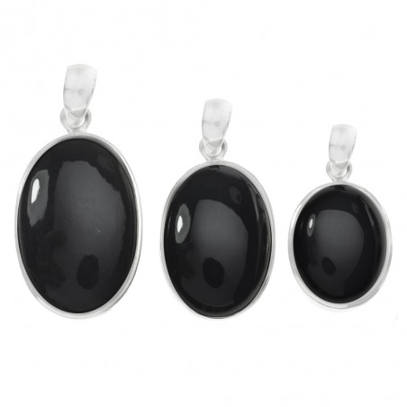 Colgante piedra ónix oval grande Plata de Ley 925