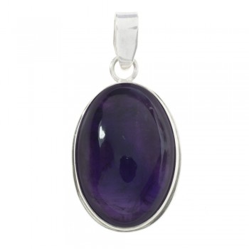 Colgante amatista ovalada Plata de Ley 925 - Karissma