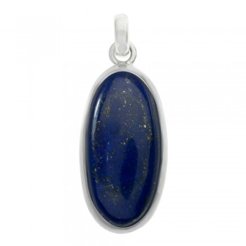 Colgante piedra lapislázuli vertical Plata de Ley 925 - Karissma