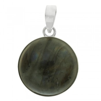 Colgante redondo labradorita Plata de Ley 925 - Karissma